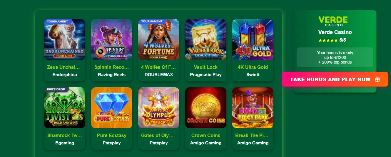 Verde Casino Aktionscode Review für Spieler aus Deutschland